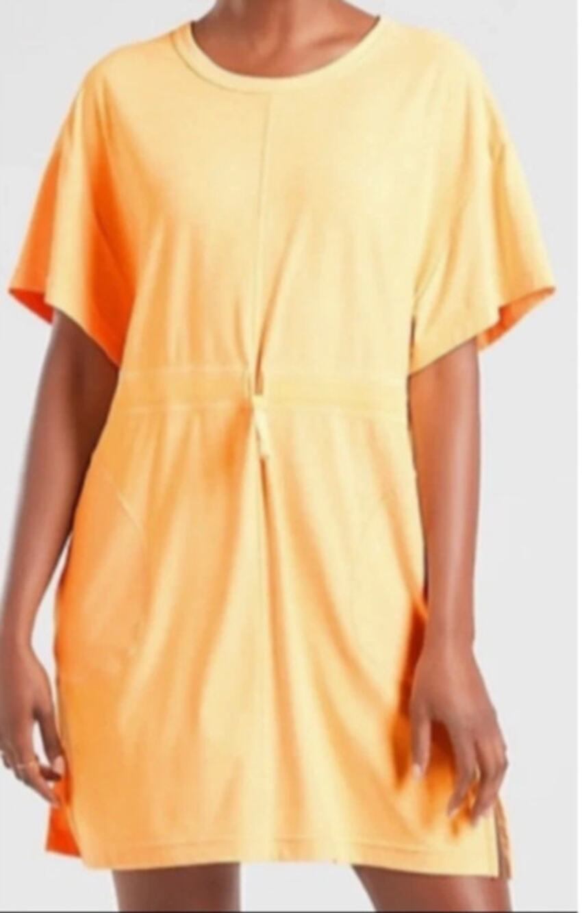 Athleta Cross Current Swimwear Coverup Mini Dress Orange Women's Size Medium